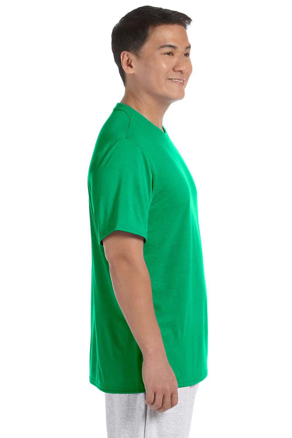Gildan G420 Mens Performance Jersey Moisture Wicking Short Sleeve Crewneck T-Shirt Irish Green Side