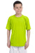 Gildan G420B Youth Performance Jersey Moisture Wicking Short Sleeve Crewneck T-Shirt Safety Green Front