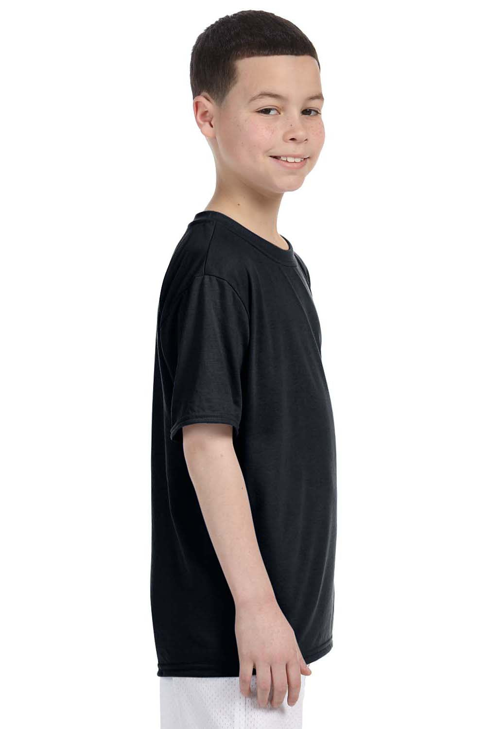 Gildan G420B Youth Performance Jersey Moisture Wicking Short Sleeve Crewneck T-Shirt Black Side