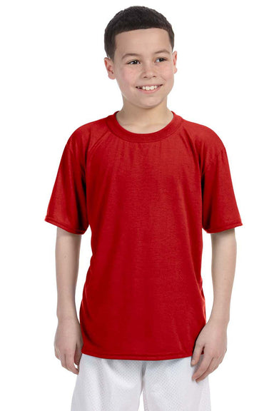 Gildan G420B Youth Performance Jersey Moisture Wicking Short Sleeve Crewneck T-Shirt Red Front