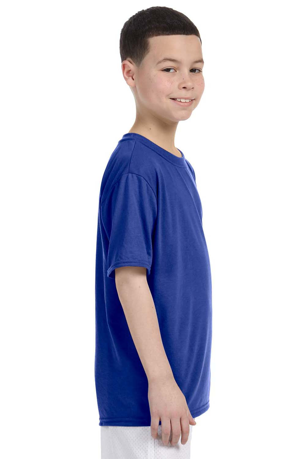 Gildan G420B Youth Performance Jersey Moisture Wicking Short Sleeve Crewneck T-Shirt Royal Blue Side