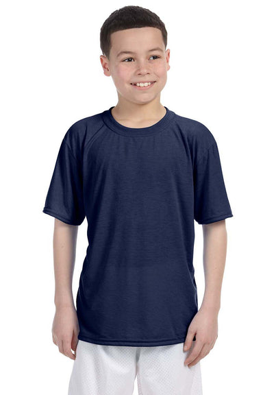 Gildan G420B Youth Performance Jersey Moisture Wicking Short Sleeve Crewneck T-Shirt Navy Blue Front