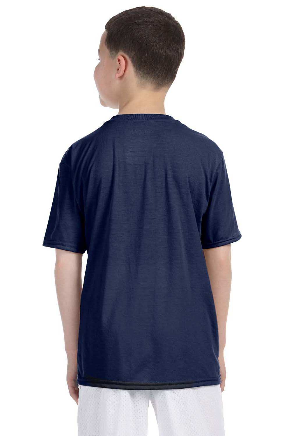 Gildan G420B Youth Performance Jersey Moisture Wicking Short Sleeve Crewneck T-Shirt Navy Blue Back