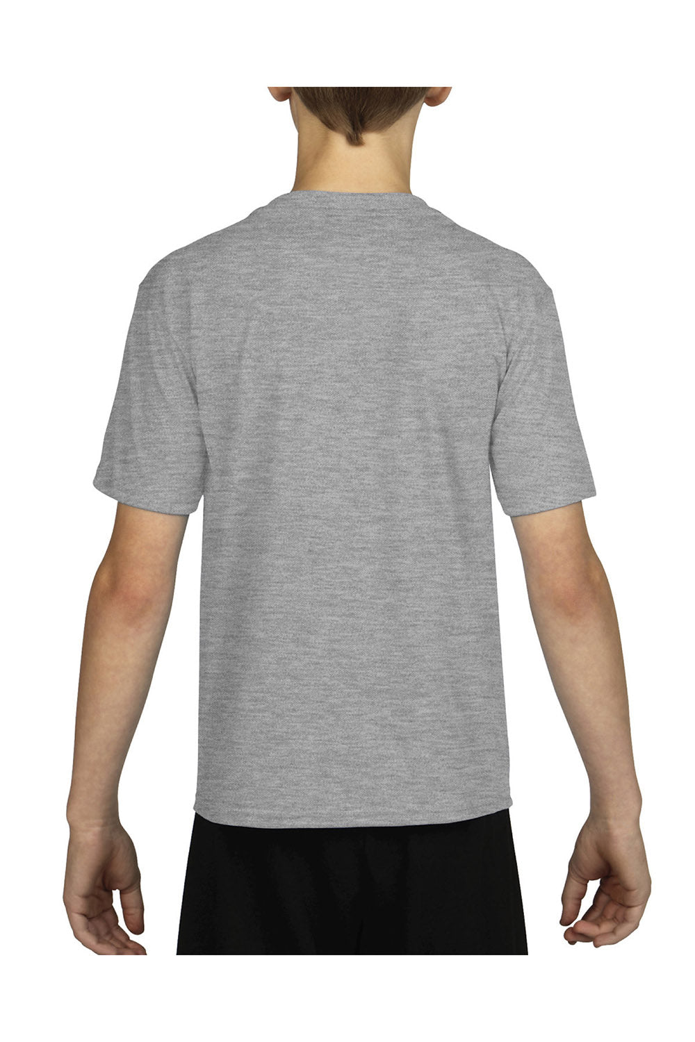 Gildan 42000B/G420B Youth Performance Jersey Moisture Wicking Short Sleeve Crewneck T-Shirt Sport Grey Back