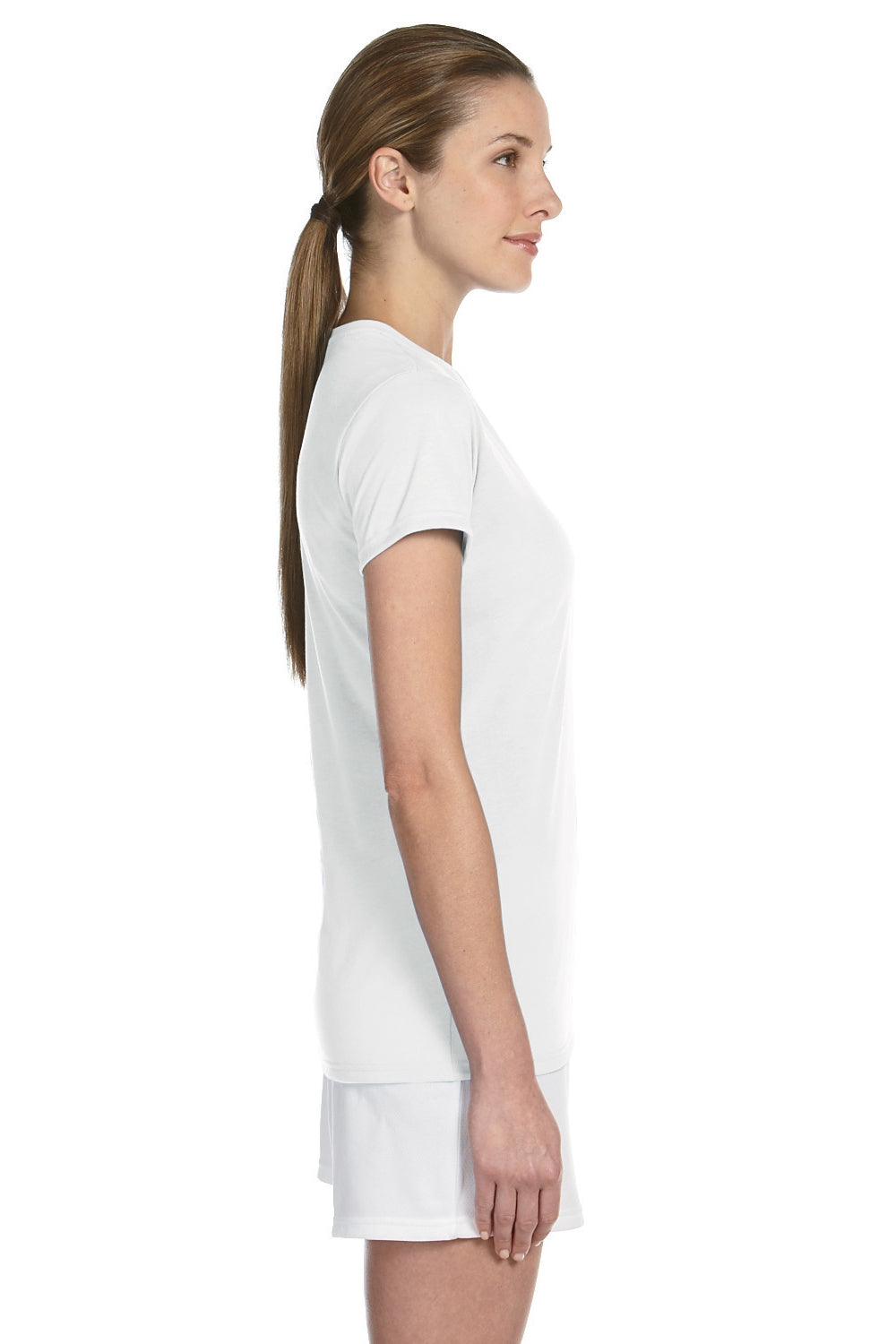 Gildan G420L Womens Performance Jersey Moisture Wicking Short Sleeve Crewneck T-Shirt White Side