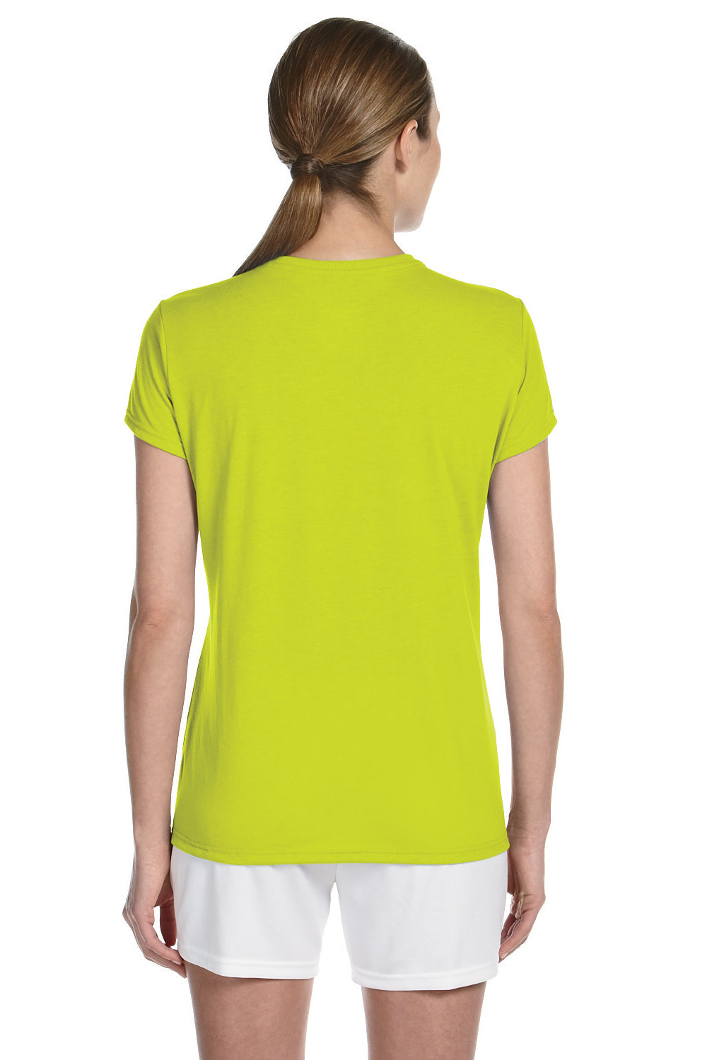 Gildan G420L Womens Performance Jersey Moisture Wicking Short Sleeve Crewneck T-Shirt Safety Green Back