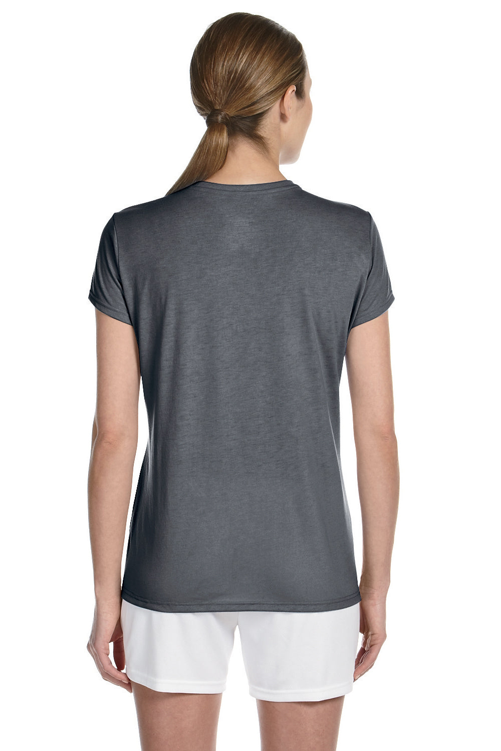 Gildan G420L Womens Performance Jersey Moisture Wicking Short Sleeve Crewneck T-Shirt Charcoal Grey Back