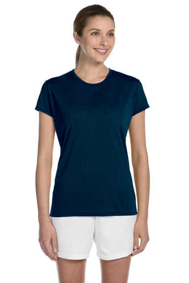 Gildan G420L Womens Performance Jersey Moisture Wicking Short Sleeve Crewneck T-Shirt Navy Blue Front