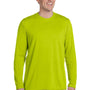 Gildan Mens Performance Jersey Moisture Wicking Long Sleeve Crewneck T-Shirt - Safety Green