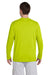 Gildan G424 Mens Performance Jersey Moisture Wicking Long Sleeve Crewneck T-Shirt Safety Green Back