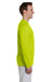 Gildan G424 Mens Performance Jersey Moisture Wicking Long Sleeve Crewneck T-Shirt Safety Green Side