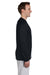 Gildan G424 Mens Performance Jersey Moisture Wicking Long Sleeve Crewneck T-Shirt Black Side