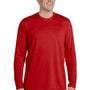 Gildan Mens Performance Jersey Moisture Wicking Long Sleeve Crewneck T-Shirt - Red