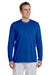 Gildan G424 Mens Performance Jersey Moisture Wicking Long Sleeve Crewneck T-Shirt Royal Blue Front