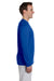 Gildan G424 Mens Performance Jersey Moisture Wicking Long Sleeve Crewneck T-Shirt Royal Blue Side