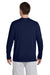 Gildan G424 Mens Performance Jersey Moisture Wicking Long Sleeve Crewneck T-Shirt Navy Blue Back