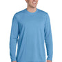 Gildan Mens Performance Jersey Moisture Wicking Long Sleeve Crewneck T-Shirt - Carolina Blue - Closeout