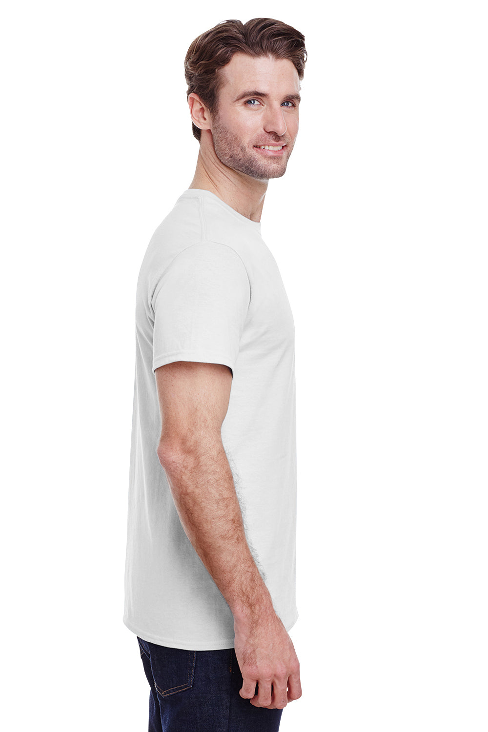 Gildan G500 Mens Short Sleeve Crewneck T-Shirt White Side