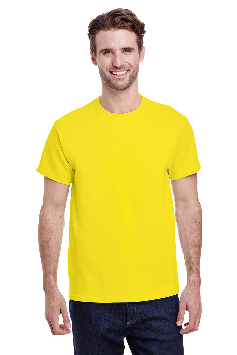 Gildan G500 Mens Short Sleeve Crewneck T-Shirt Daisy Yellow Front