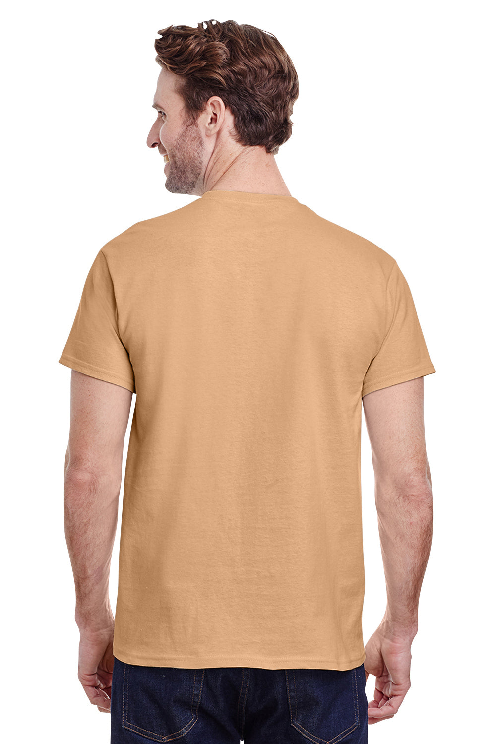Gildan G500 Mens Short Sleeve Crewneck T-Shirt Old Gold Back