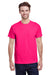 Gildan G500 Mens Short Sleeve Crewneck T-Shirt Heliconia Pink Front