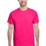 Gildan Mens Short Sleeve Crewneck T-Shirt - Heliconia Pink