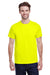 Gildan G500 Mens Short Sleeve Crewneck T-Shirt Safety Green Front