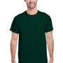 Gildan Mens Short Sleeve Crewneck T-Shirt - Forest Green