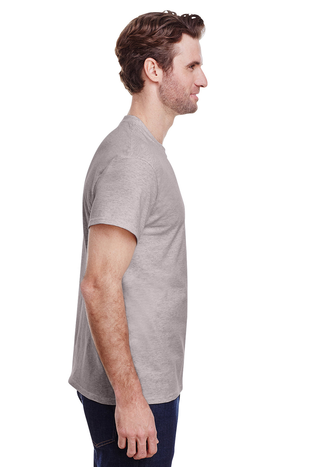 Gildan G500 Mens Short Sleeve Crewneck T-Shirt Ash Grey Side