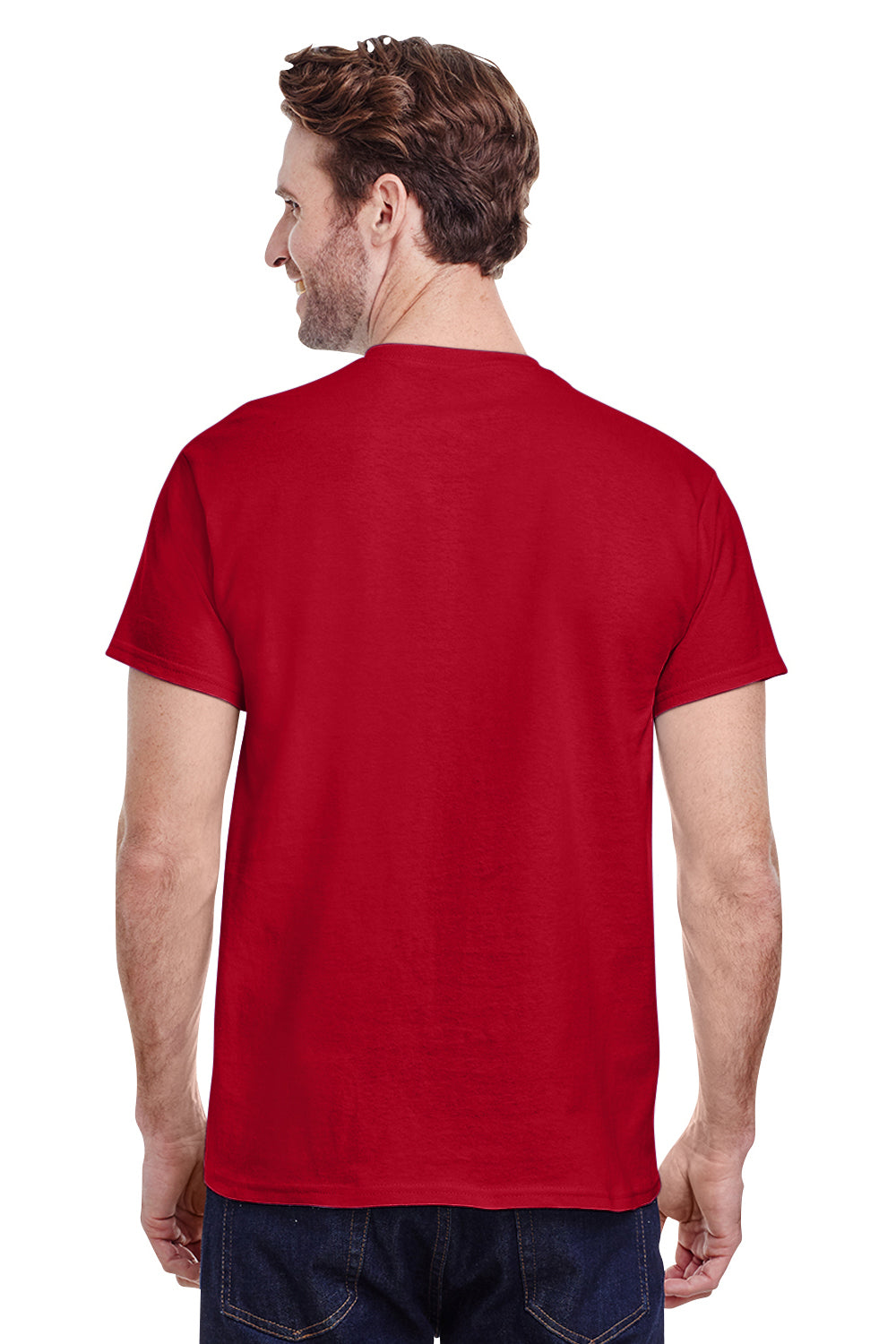 Gildan G500 Mens Short Sleeve Crewneck T-Shirt Red Back