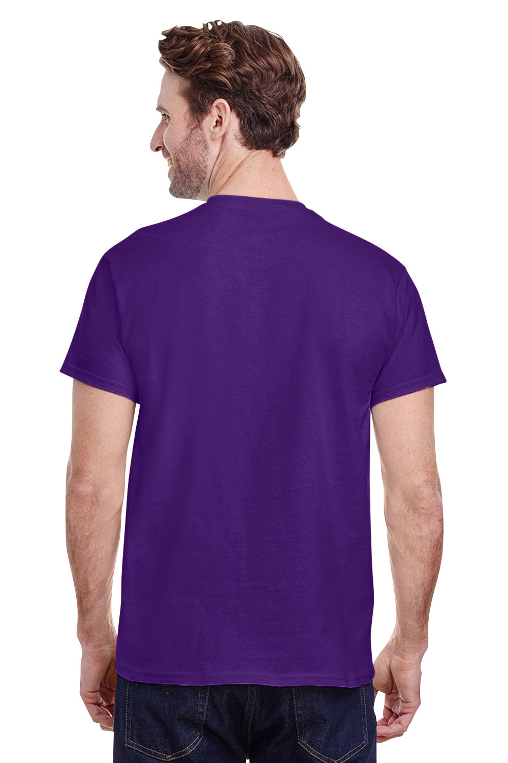 Gildan G500 Mens Short Sleeve Crewneck T-Shirt Purple Back