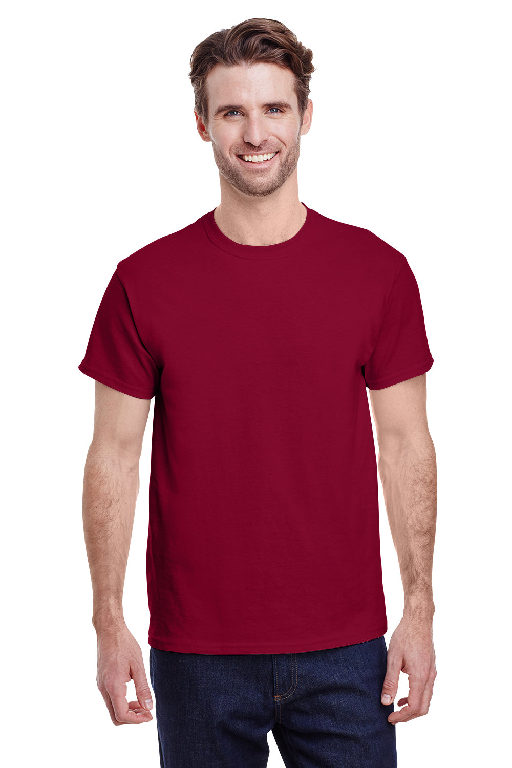 Gildan G500 Mens Short Sleeve Crewneck T-Shirt Cardinal Red Front