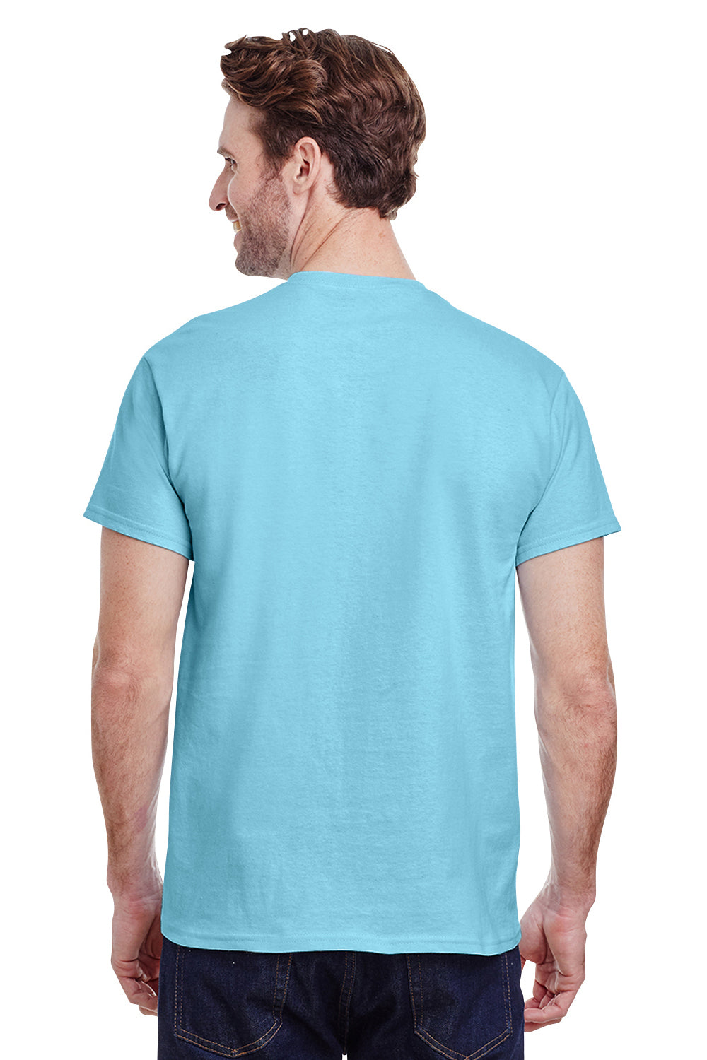 Gildan G500 Mens Short Sleeve Crewneck T-Shirt Sky Blue Back