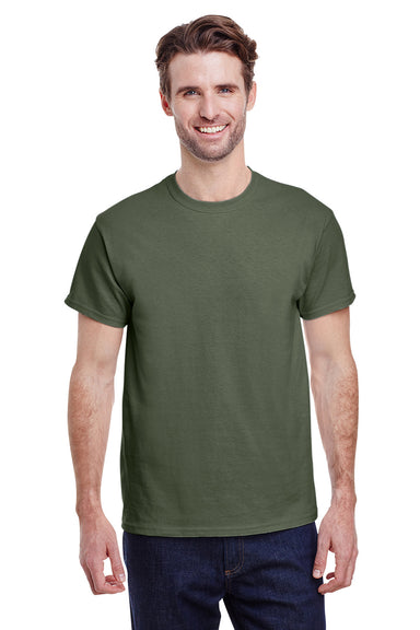 Gildan G500 Mens Short Sleeve Crewneck T-Shirt Military Green Front