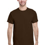 Gildan Mens Short Sleeve Crewneck T-Shirt - Dark Chocolate Brown