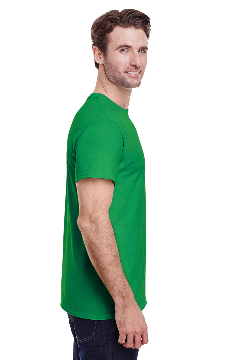 Gildan G500 Mens Short Sleeve Crewneck T-Shirt Irish Green Side