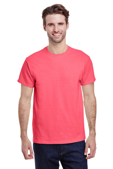 Gildan G500 Mens Short Sleeve Crewneck T-Shirt Coral Silk Pink Front