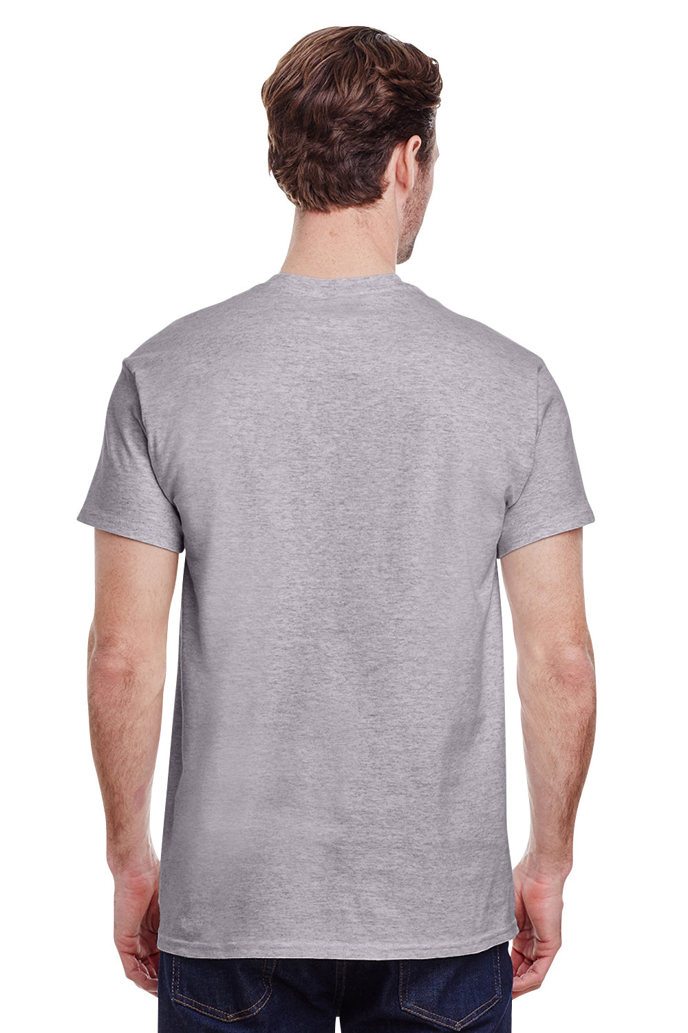 Gildan G500 Mens Short Sleeve Crewneck T-Shirt Sport Grey Back