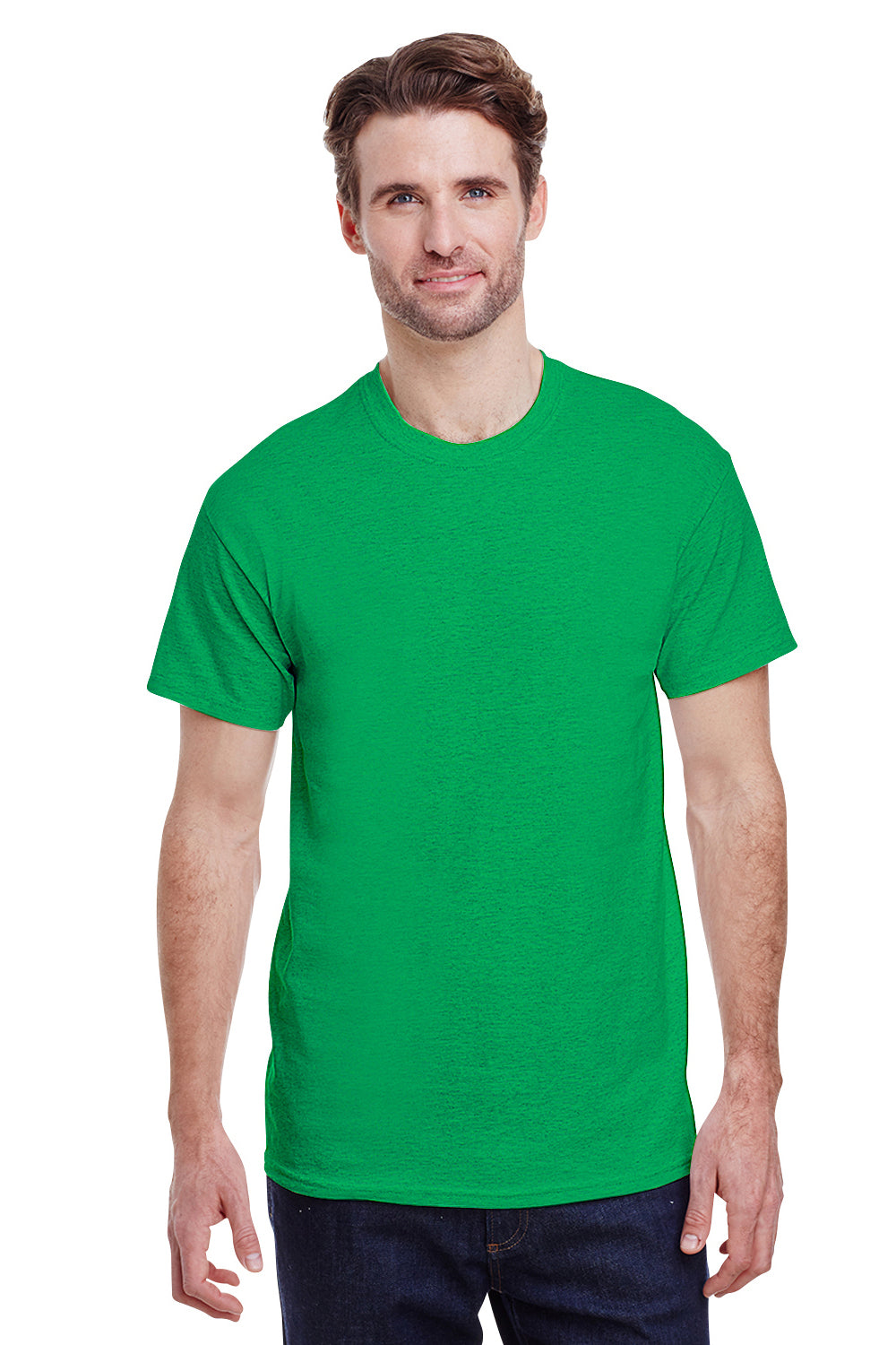 Gildan G500 Mens Short Sleeve Crewneck T-Shirt Antique Irish Green Front