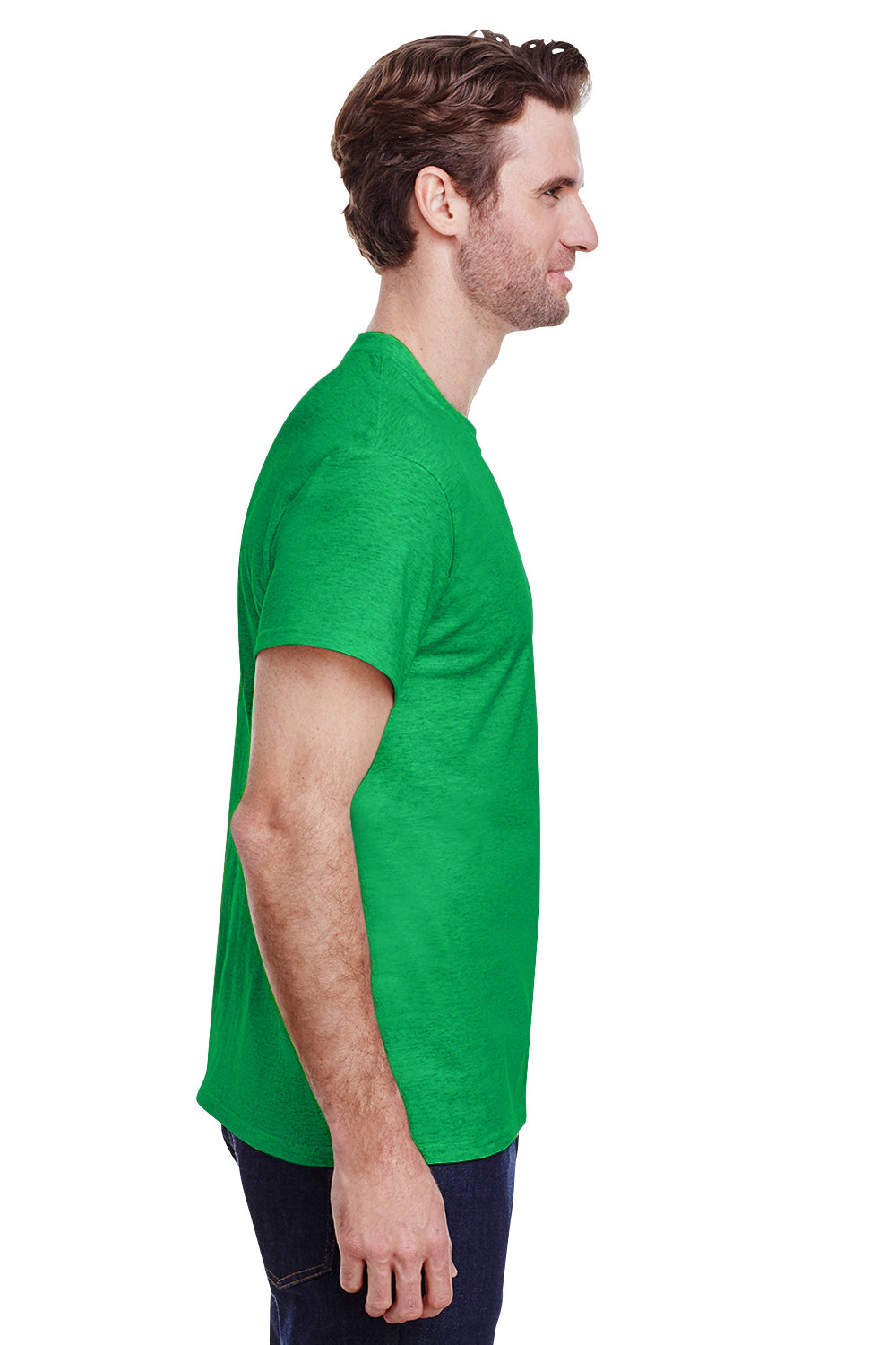 Gildan G500 Mens Short Sleeve Crewneck T-Shirt Antique Irish Green Side