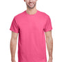 Gildan Mens Short Sleeve Crewneck T-Shirt - Safety Pink