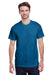 Gildan G500 Mens Short Sleeve Crewneck T-Shirt Antique Sapphire Blue Front