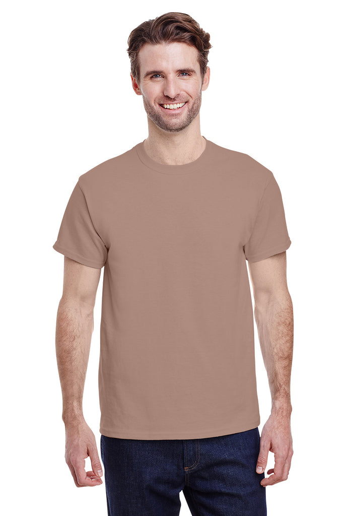 Gildan 5000/G500 Mens Brown Savana Short Sleeve Crewneck T-Shirt —