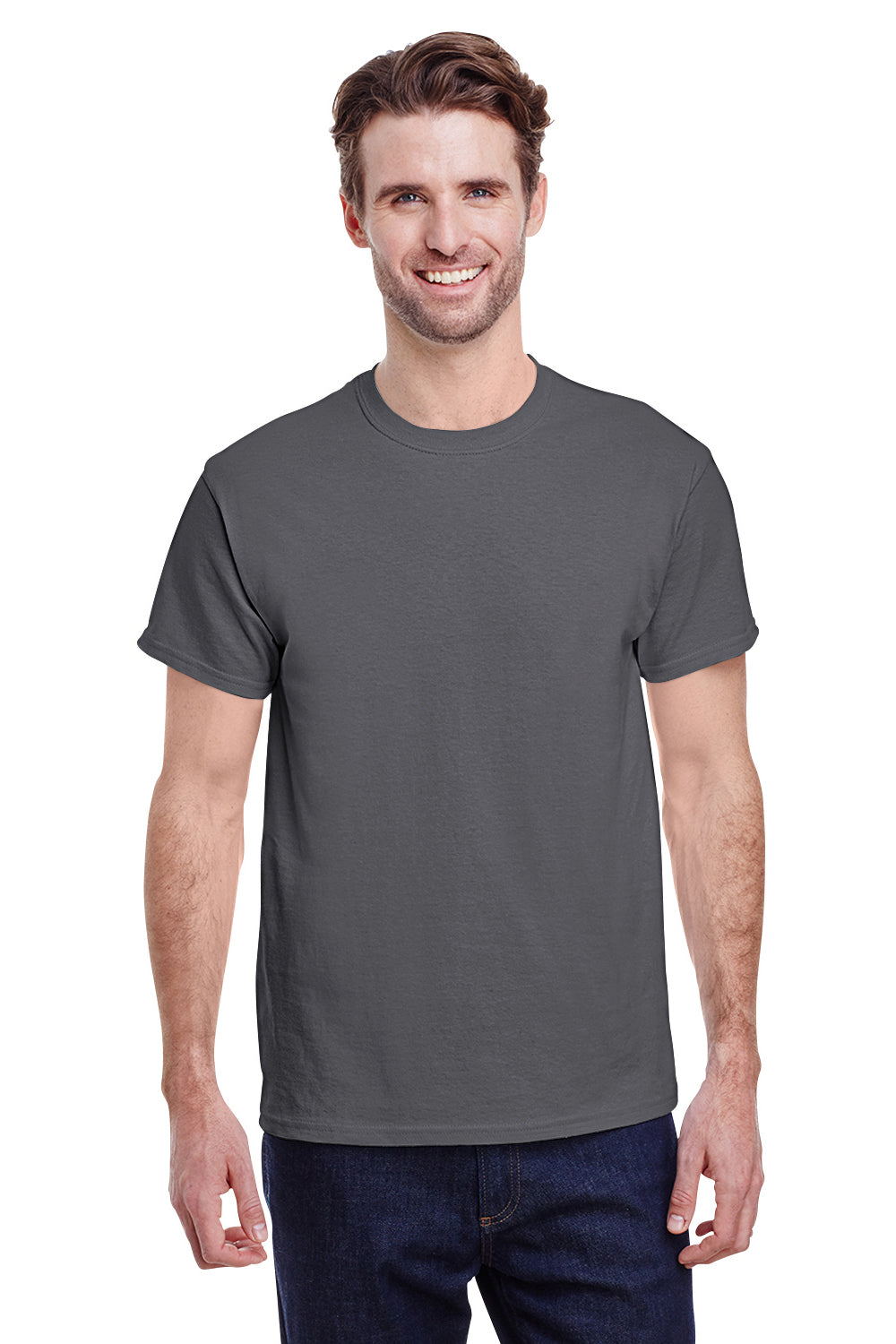 Gildan G500 Mens Short Sleeve Crewneck T-Shirt Gravel Grey Front