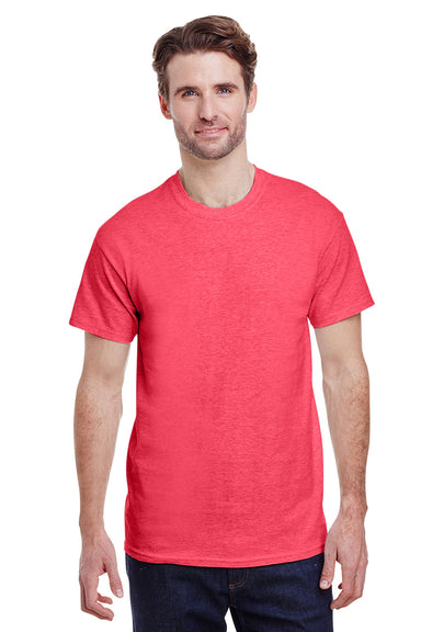 Gildan G500 Mens Short Sleeve Crewneck T-Shirt Heather Red Front