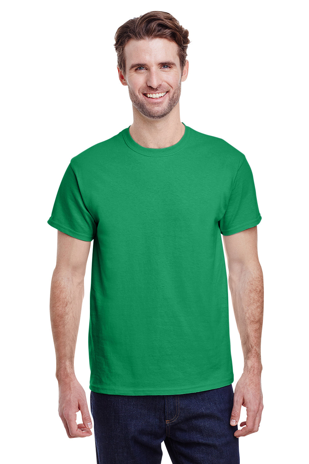 Gildan G500 Mens Short Sleeve Crewneck T-Shirt Turf Green Front