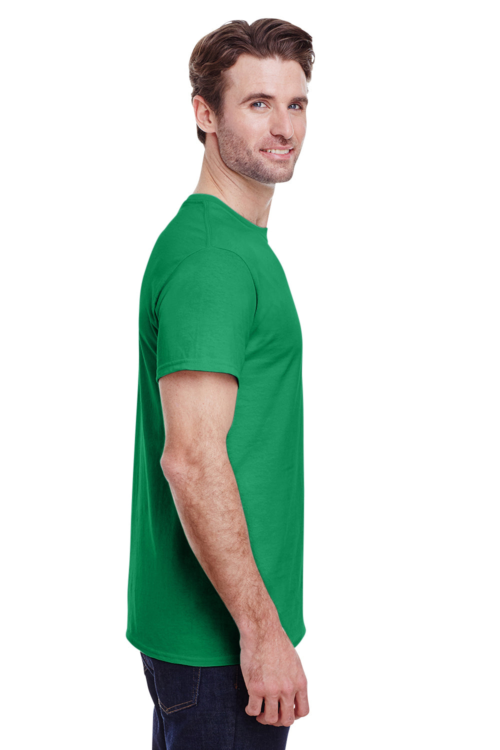Gildan G500 Mens Short Sleeve Crewneck T-Shirt Turf Green Side