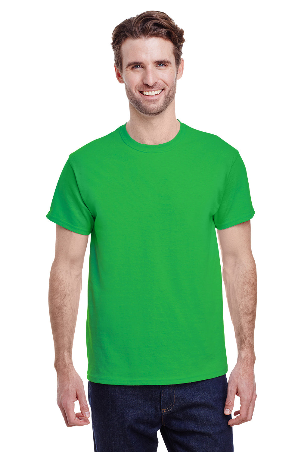 Gildan G500 Mens Short Sleeve Crewneck T-Shirt Electric Green Front