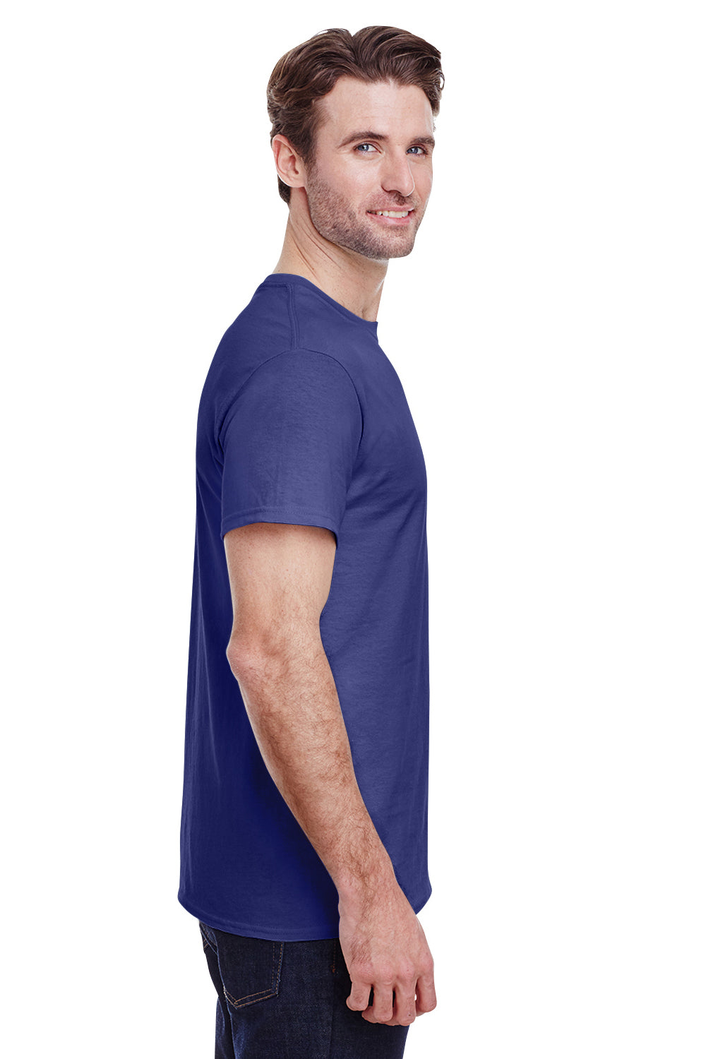 Gildan G500 Mens Short Sleeve Crewneck T-Shirt Cobalt Blue Side