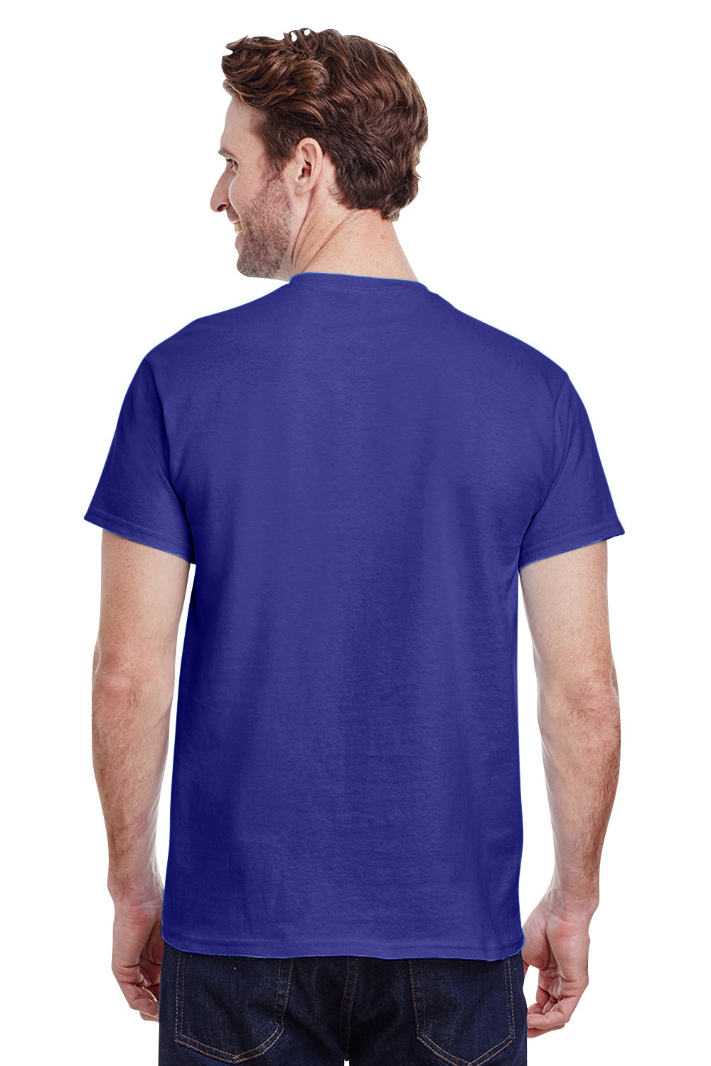 Gildan G500 Mens Short Sleeve Crewneck T-Shirt Neon Blue Back
